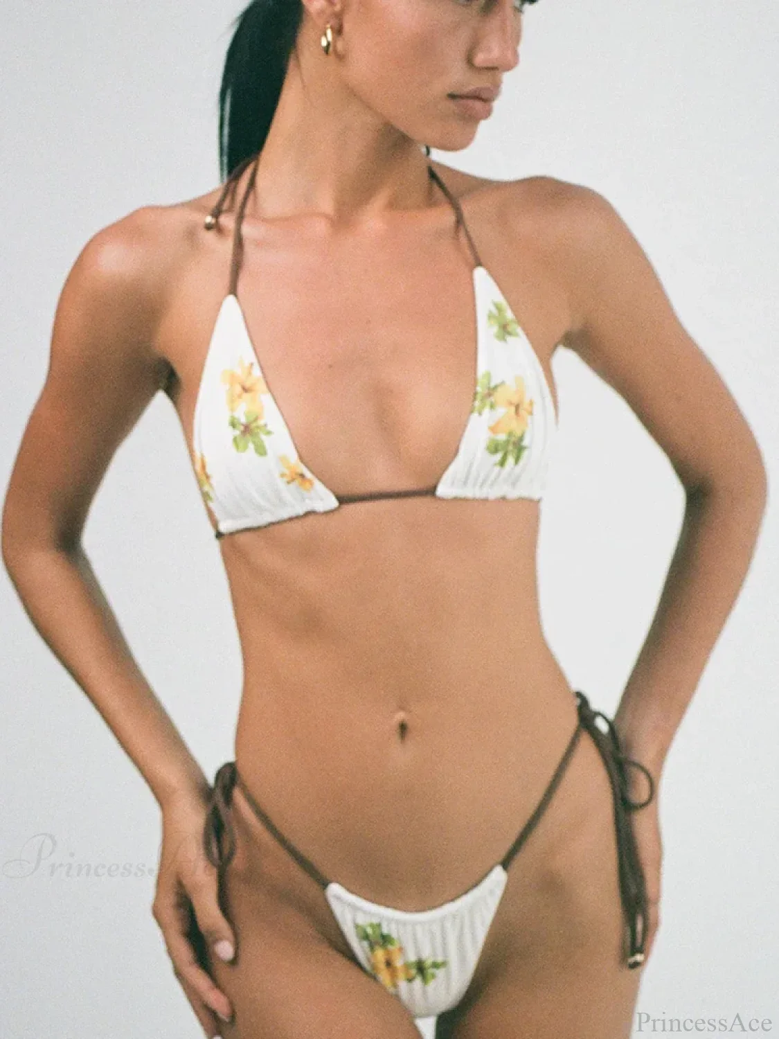 Printed Micro Thong Bikini Set