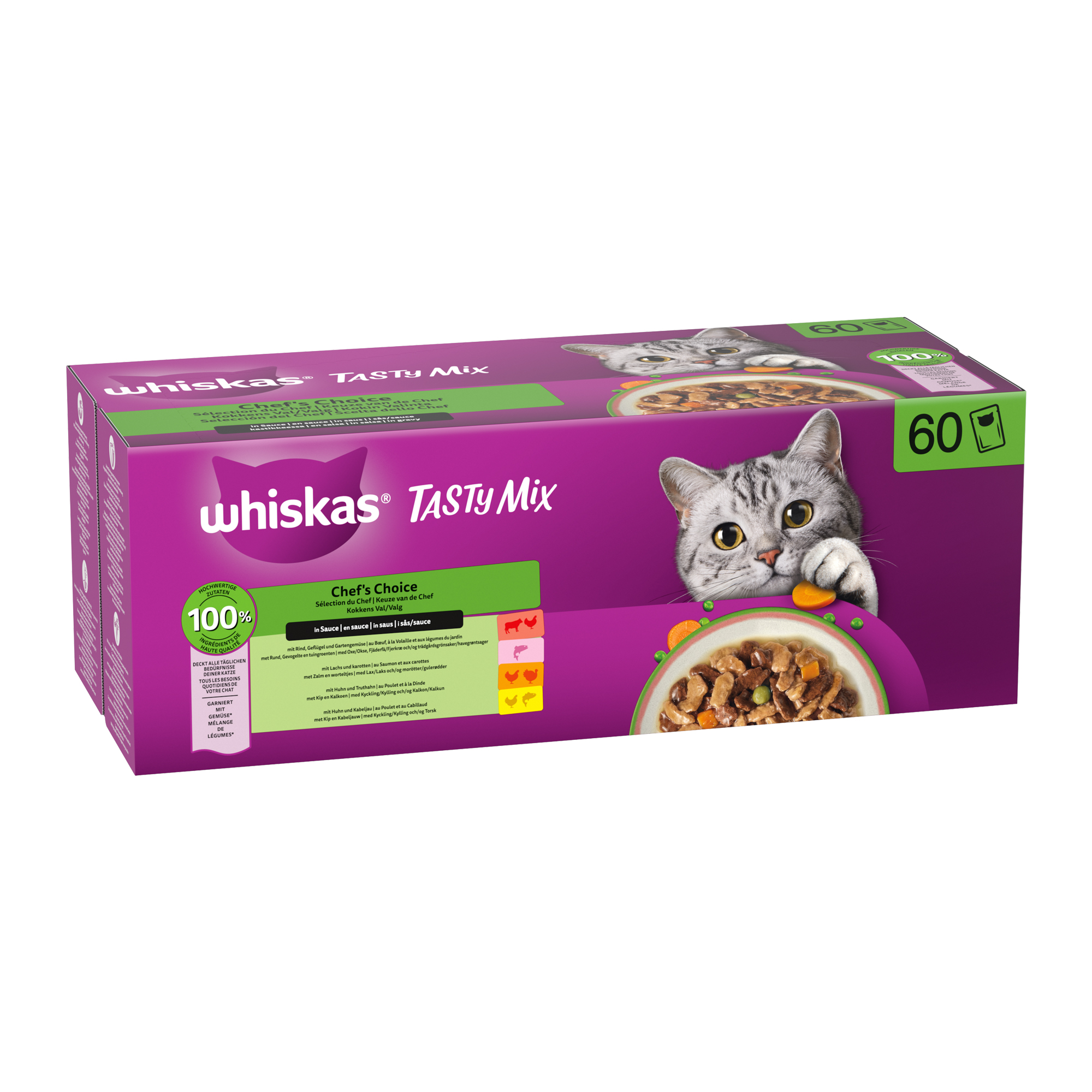 Whiskas 1+ Wet food - Tasty Mix - Chef's Choice - 60 x 85 g