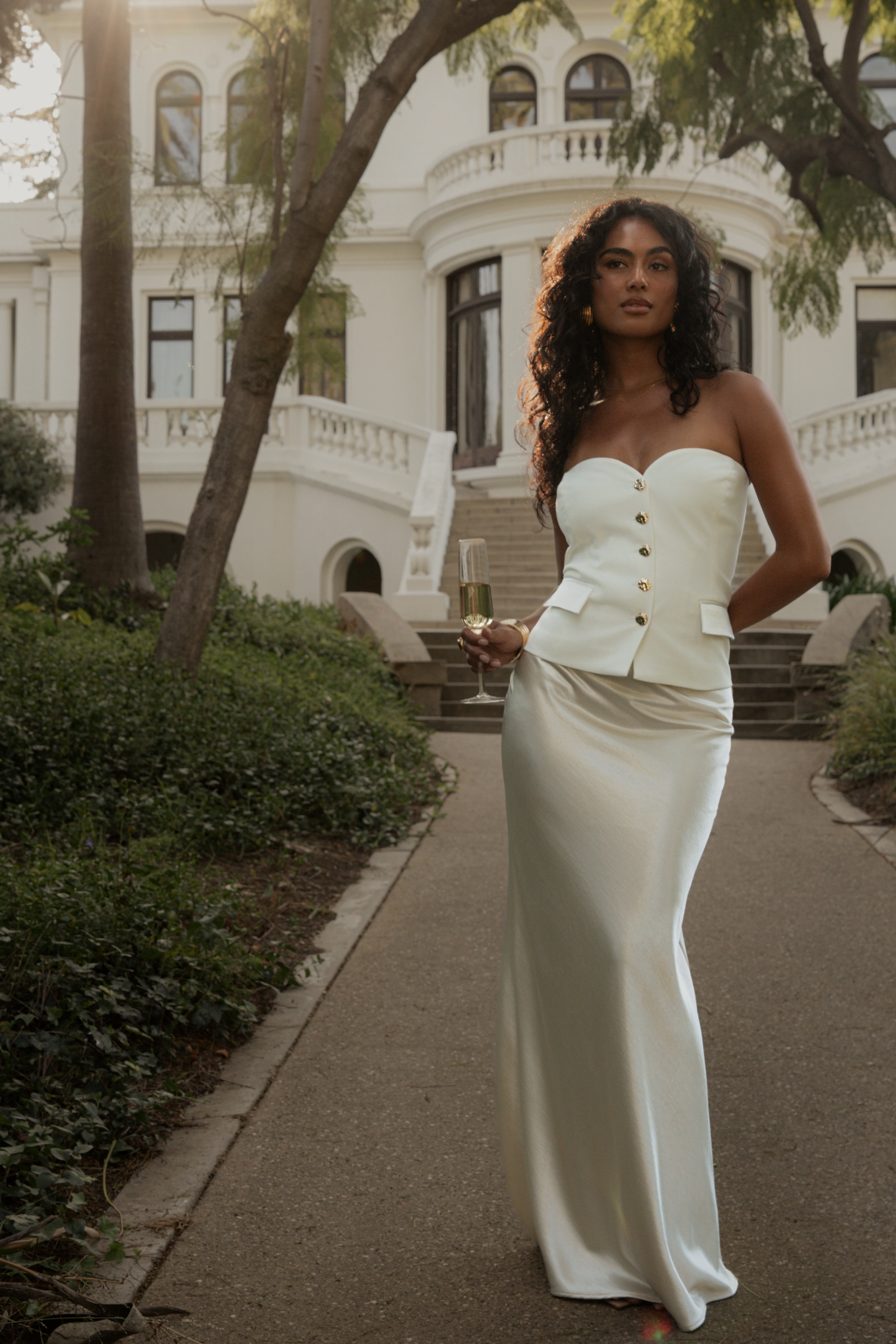 Ivory Button Front Vest