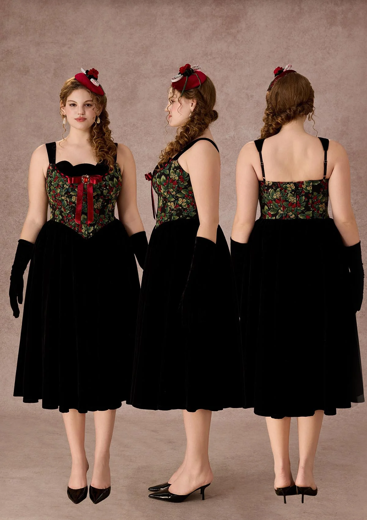 Curve&Plus Smoked Berries Corset Dress