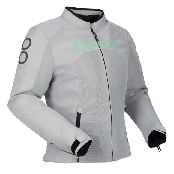 Blouson Moto Bering LADY ZAO - Gris / VertRef : BR1664