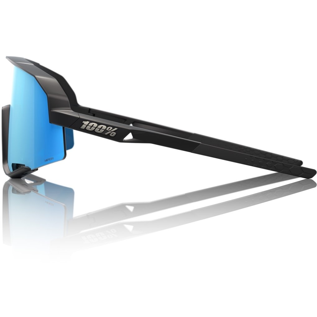 100% Slendale Glasses - Matte Black - HiPER Blue Multilayer Mirror