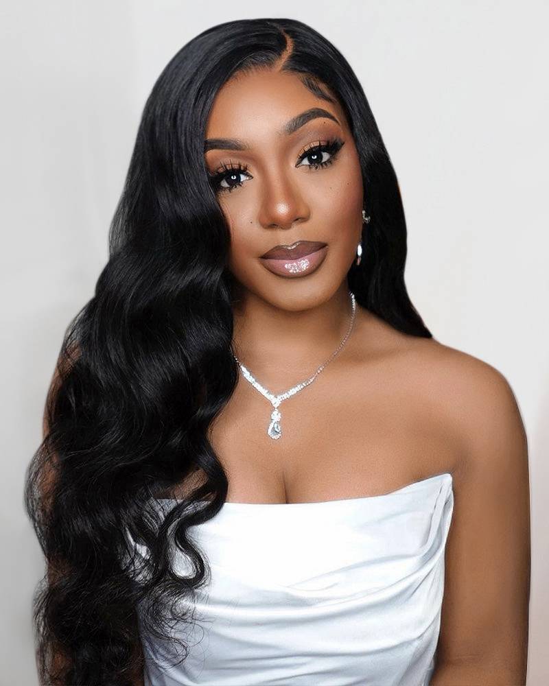 Ophirawig 6x5 Invisible Knots Glueless Body Wave Wig Pre-cut Lace Natural Black Beginner Friendly