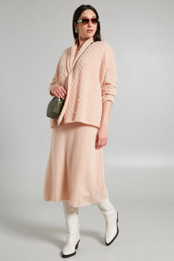 Woven-effect cardigan - PINK