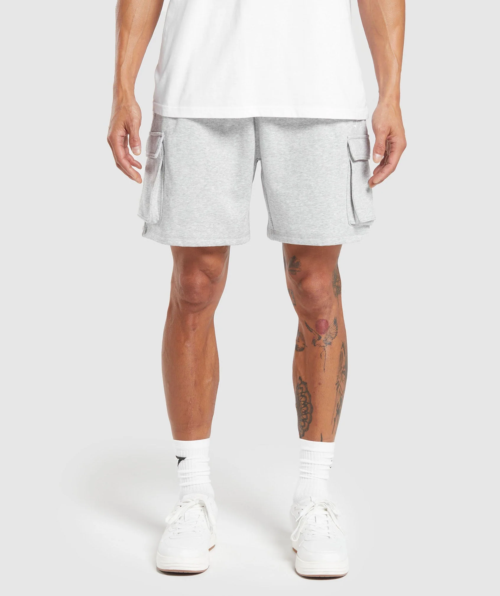 Crest Cargo Shorts Light Grey Core Marl