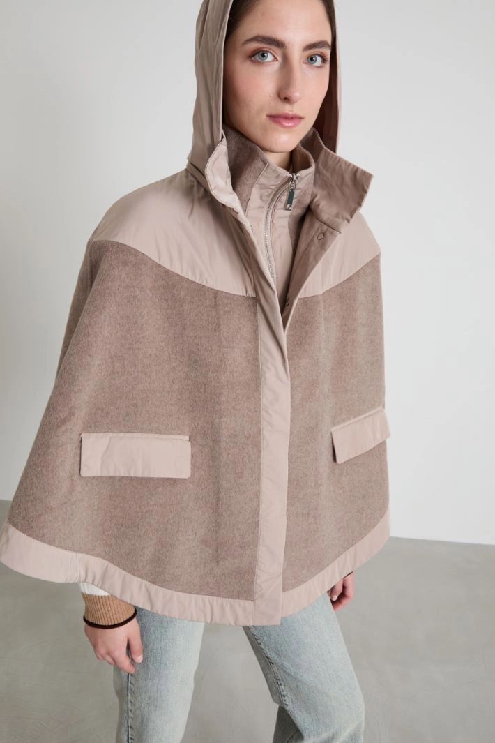 Double-sided wool cape - DOVE GREY