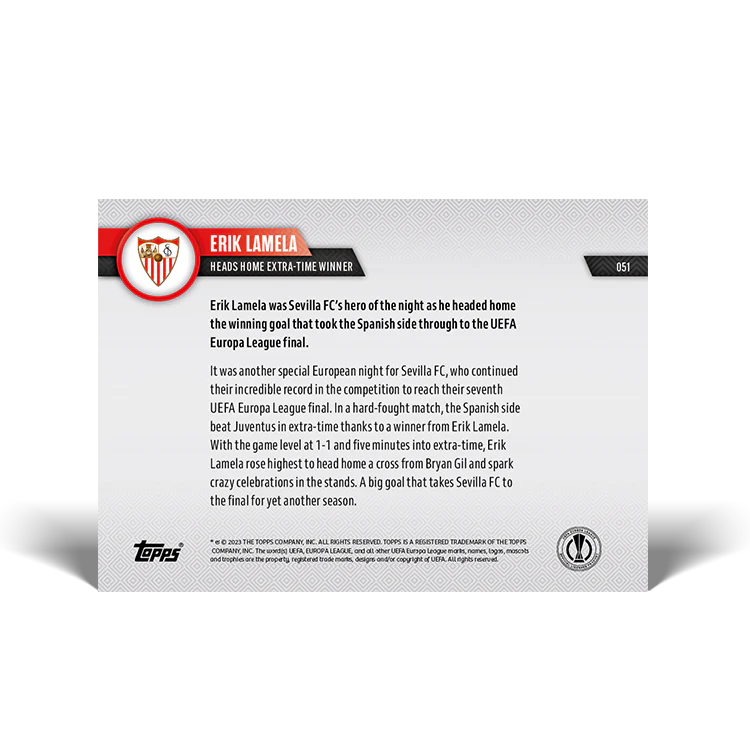 Topps UK - Heads home extra-time winner - EL TOPPS NOW® Card #51