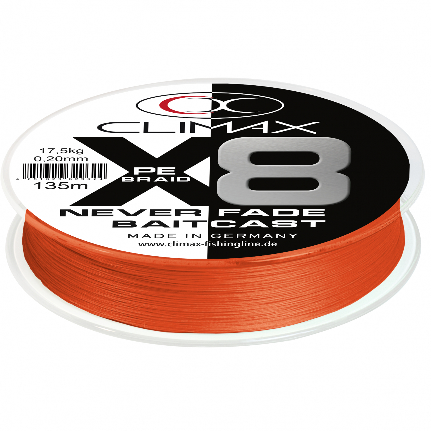 Climax PE X8 Neverfade Baidcast (hi-vis orange)