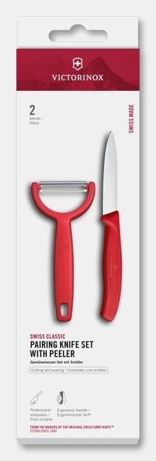 Swiss Classic Paring Knife Set with Y-Peeler, 2 Pieces, 8 cm