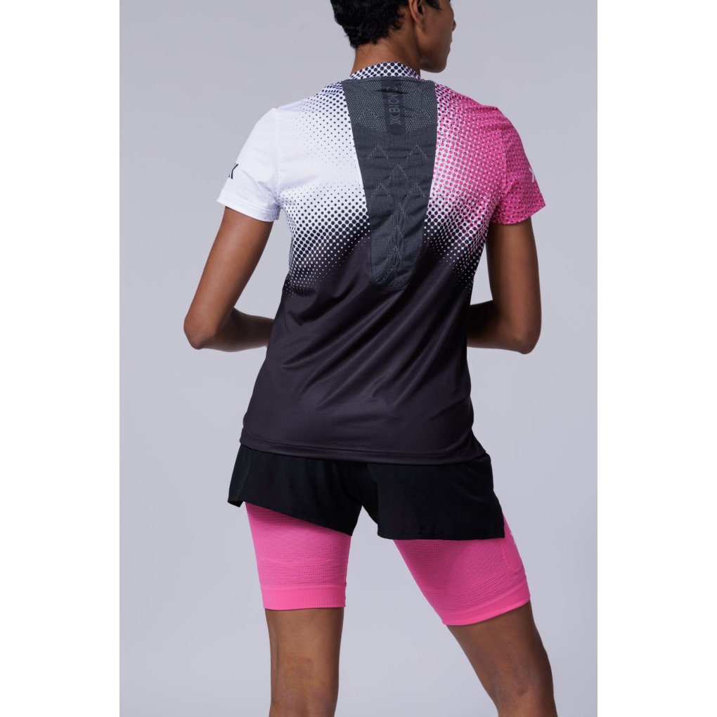 X-Bionic Corefusion Run Shortsleeve Shirt Women - dot fade/neo pink/white