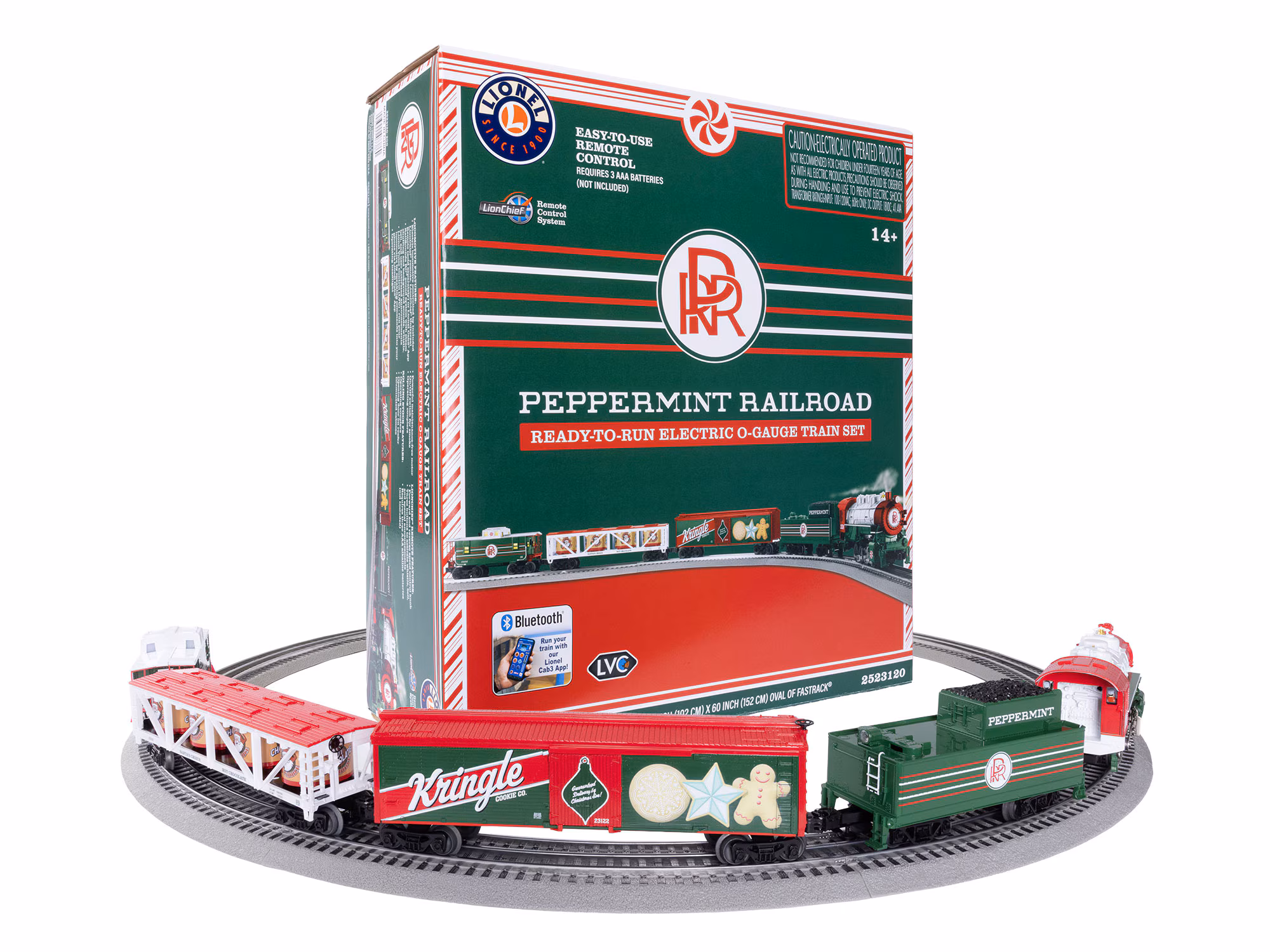 O RTR Peppermint Railroad 0-8-0 Christmas Freight LionChief Lionel #2523120