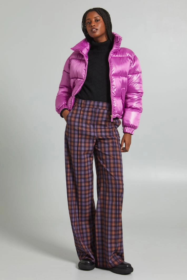 Trousers with sewn pleats - VIOLET GREEN YELLOW