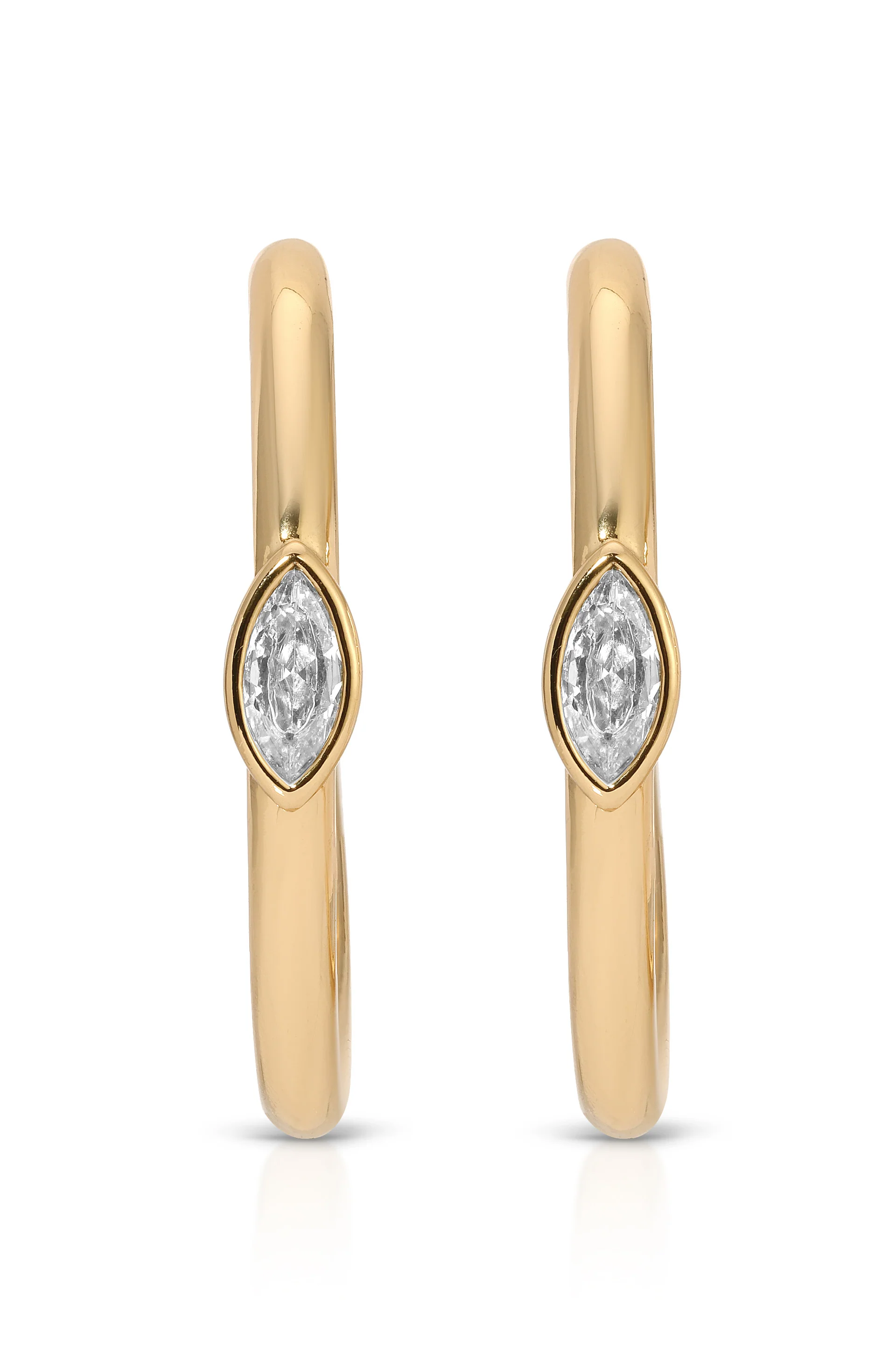 Large Marquise Crystal Hoops