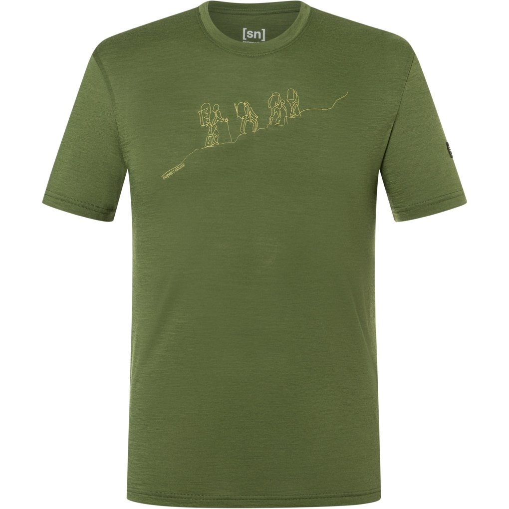 SUPER.NATURAL Hiking Tee Men - Chive/Dried Tobacco