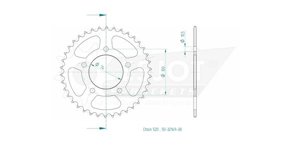 Esjot crown 38 teethRef: Esjo00069A / 12113051