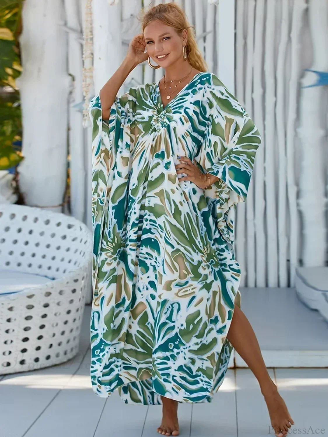 Zebra Stripes Long Dress Cover Up