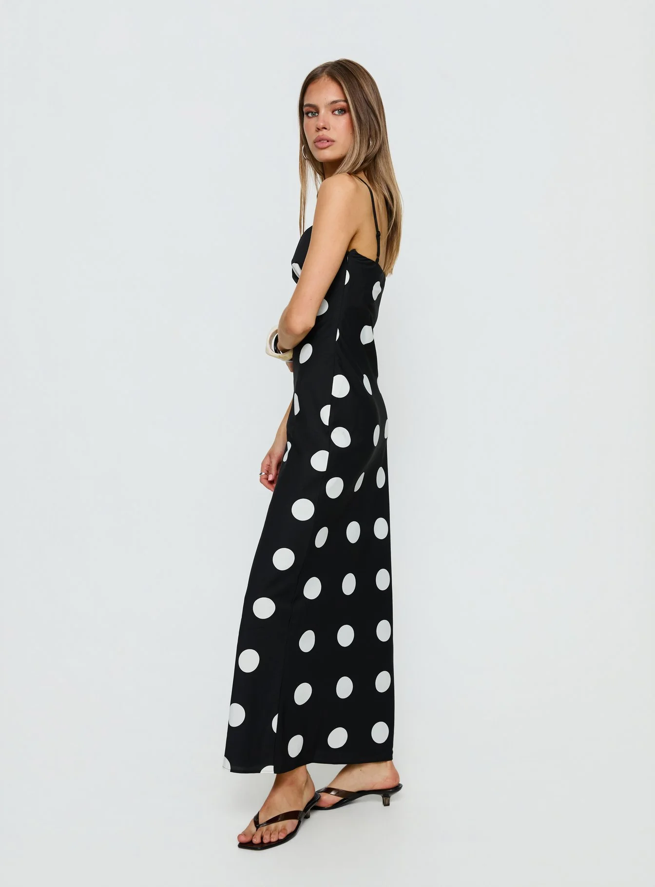 Avienna Maxi Dress Black Polka Dot