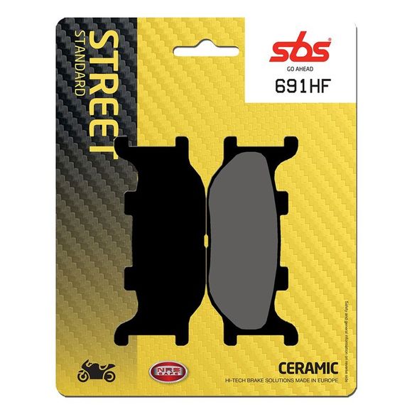 SBS 691HF Organic Front Brake PadsRef: 691HF / 691000
