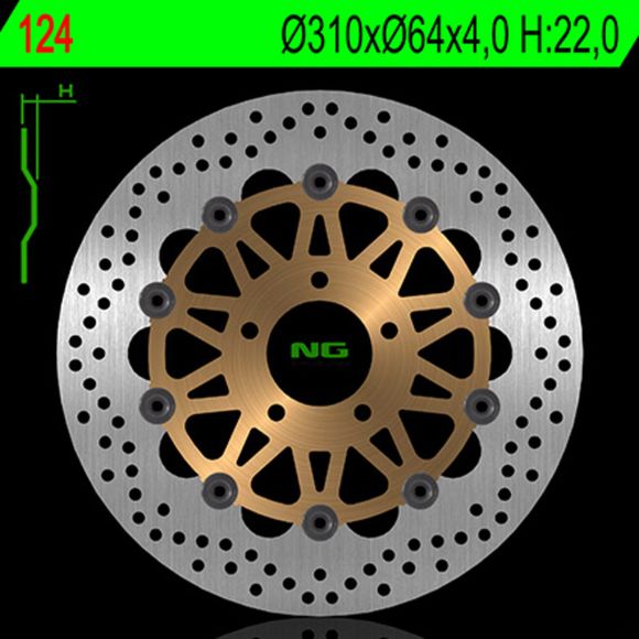 NG BRAKES Floating Round Brake DiscRef: Ngd00639A / 1023908