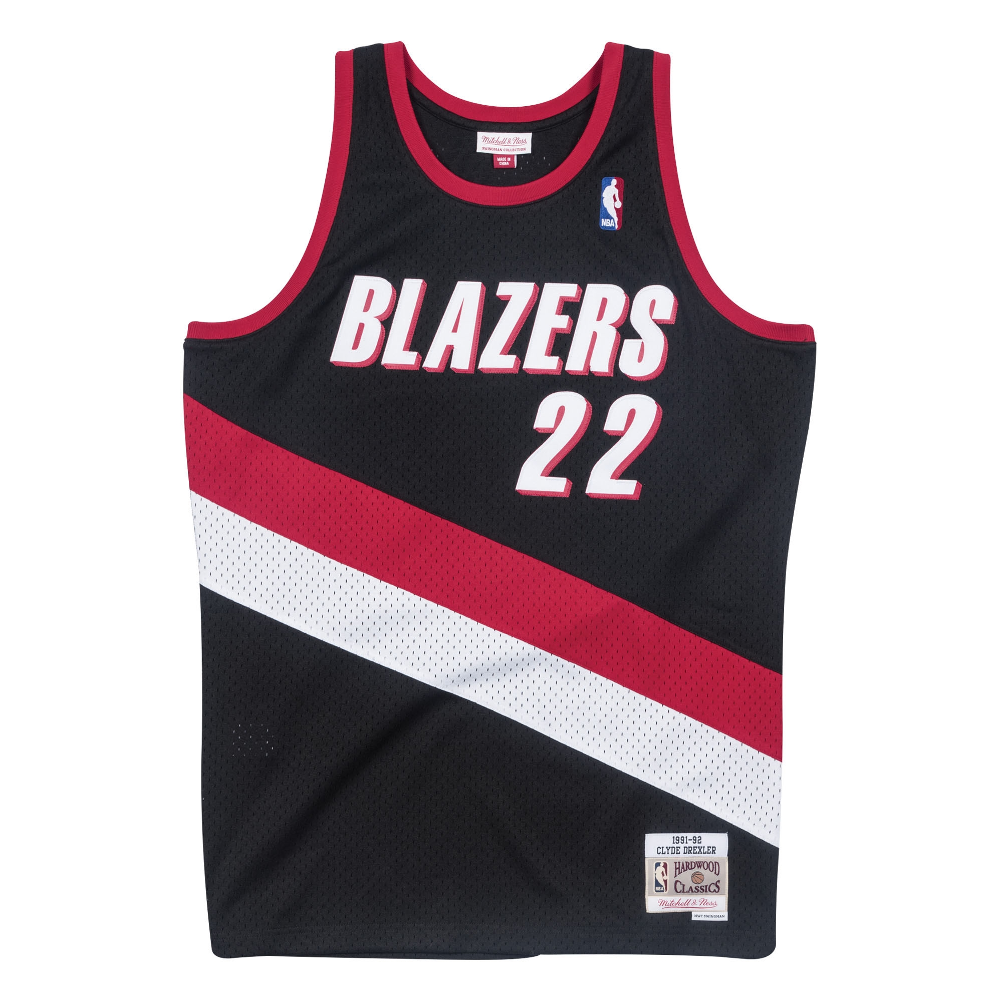 Clyde Drexler #22 Portland Trail Blazers 1991-92 Mitchell & Ness Swingman NBA Jersey Black
