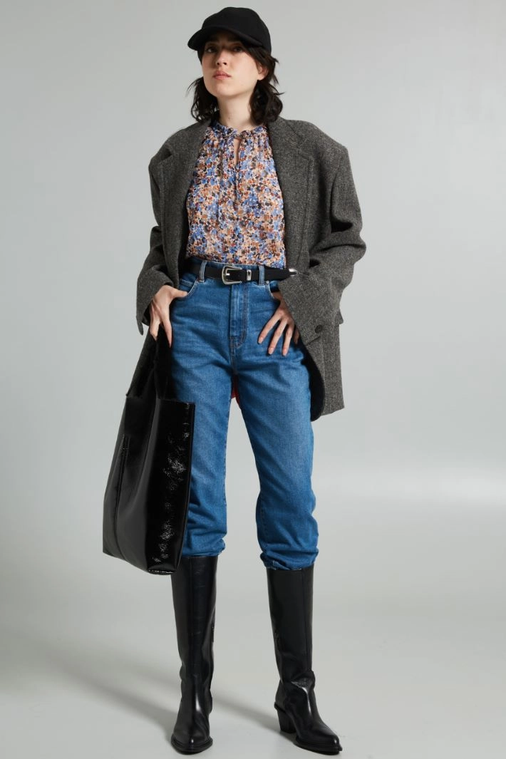 Cropped five pocket jeans - DENIM LIGHT BLUE