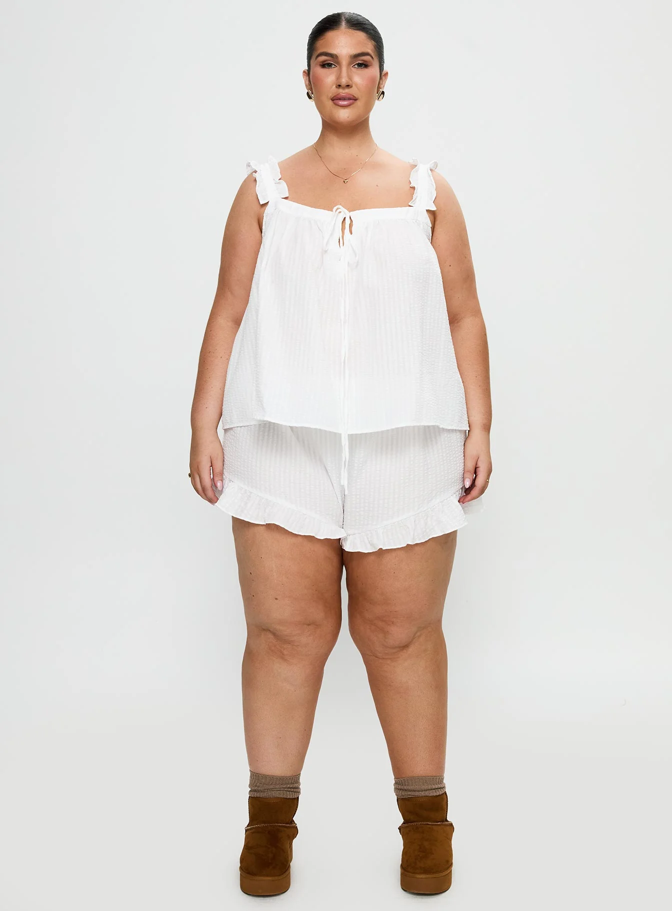 Santabelle Frill Top White Curve