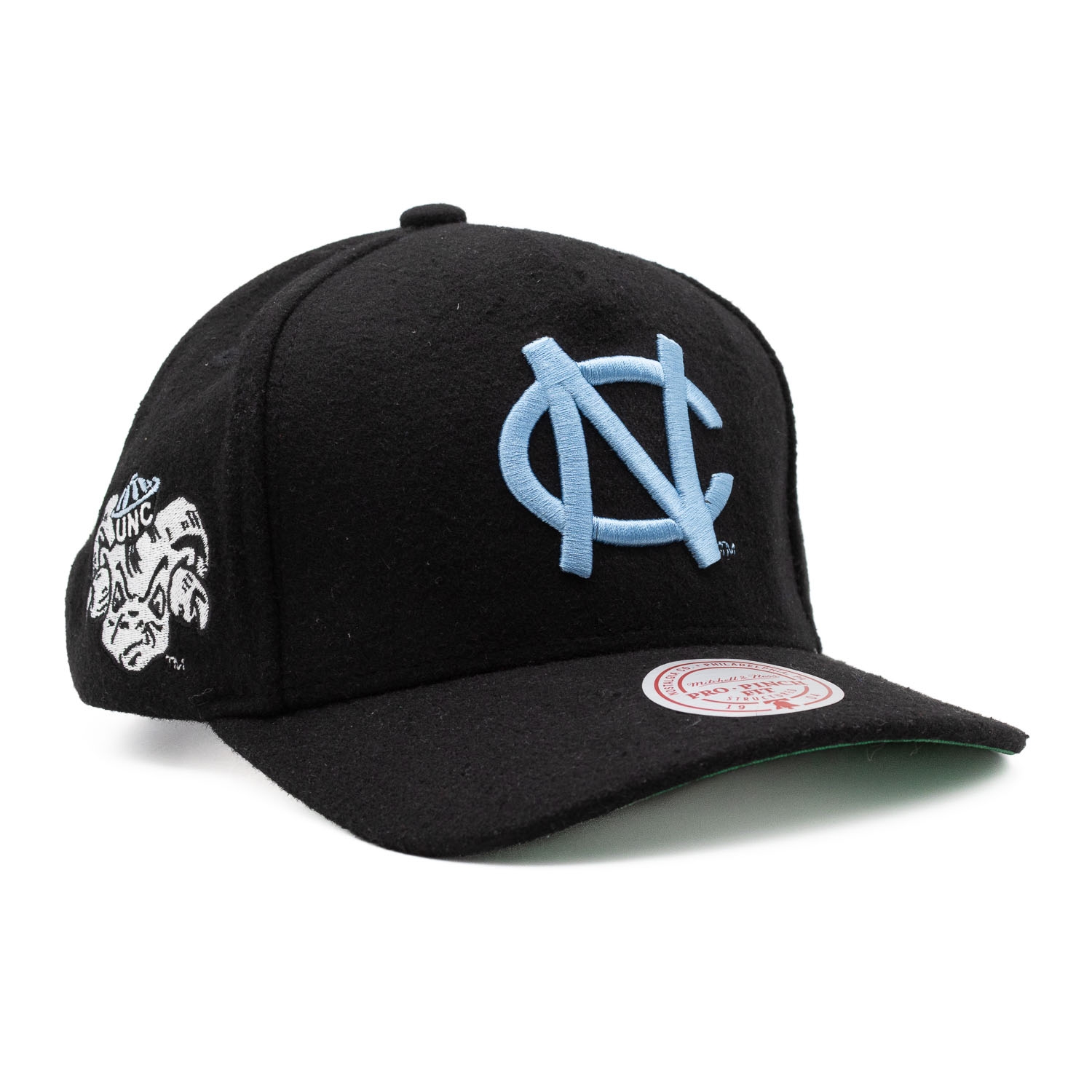 North Carolina Tar Heels Wool Pro Pinch Strapback NCAA Cap Black