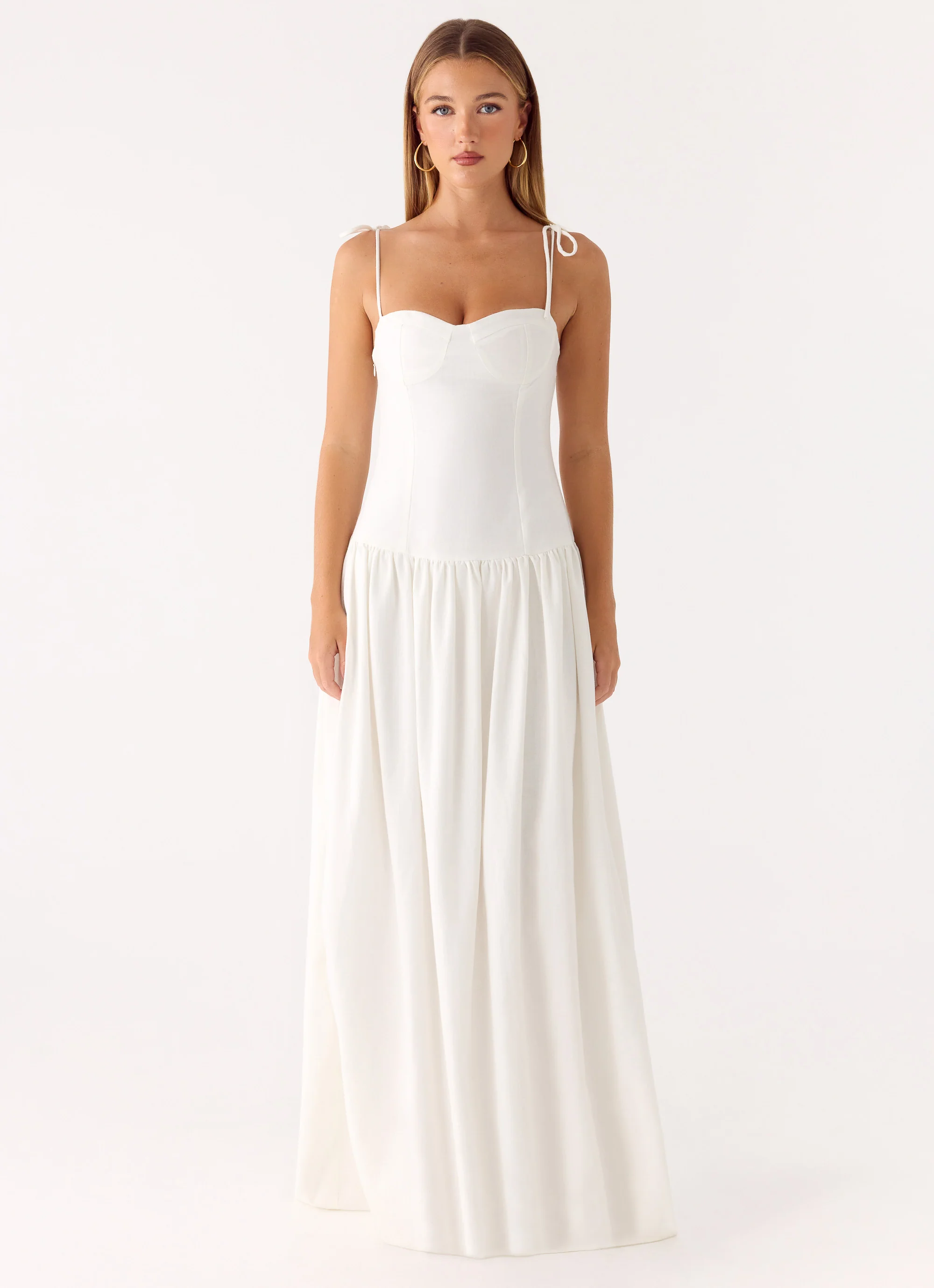 Giovanna Linen Maxi Dress - White