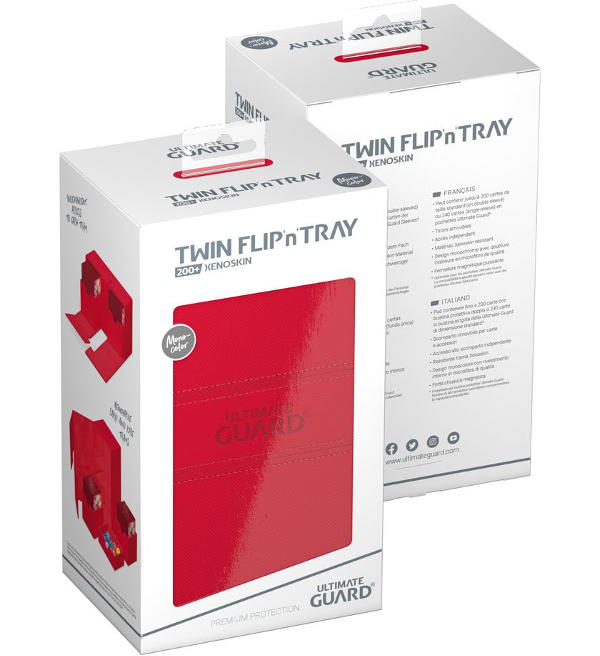 Ultimate Guard Twin Flip'n'Tray 200+ XenoSkin Monocolor - Red