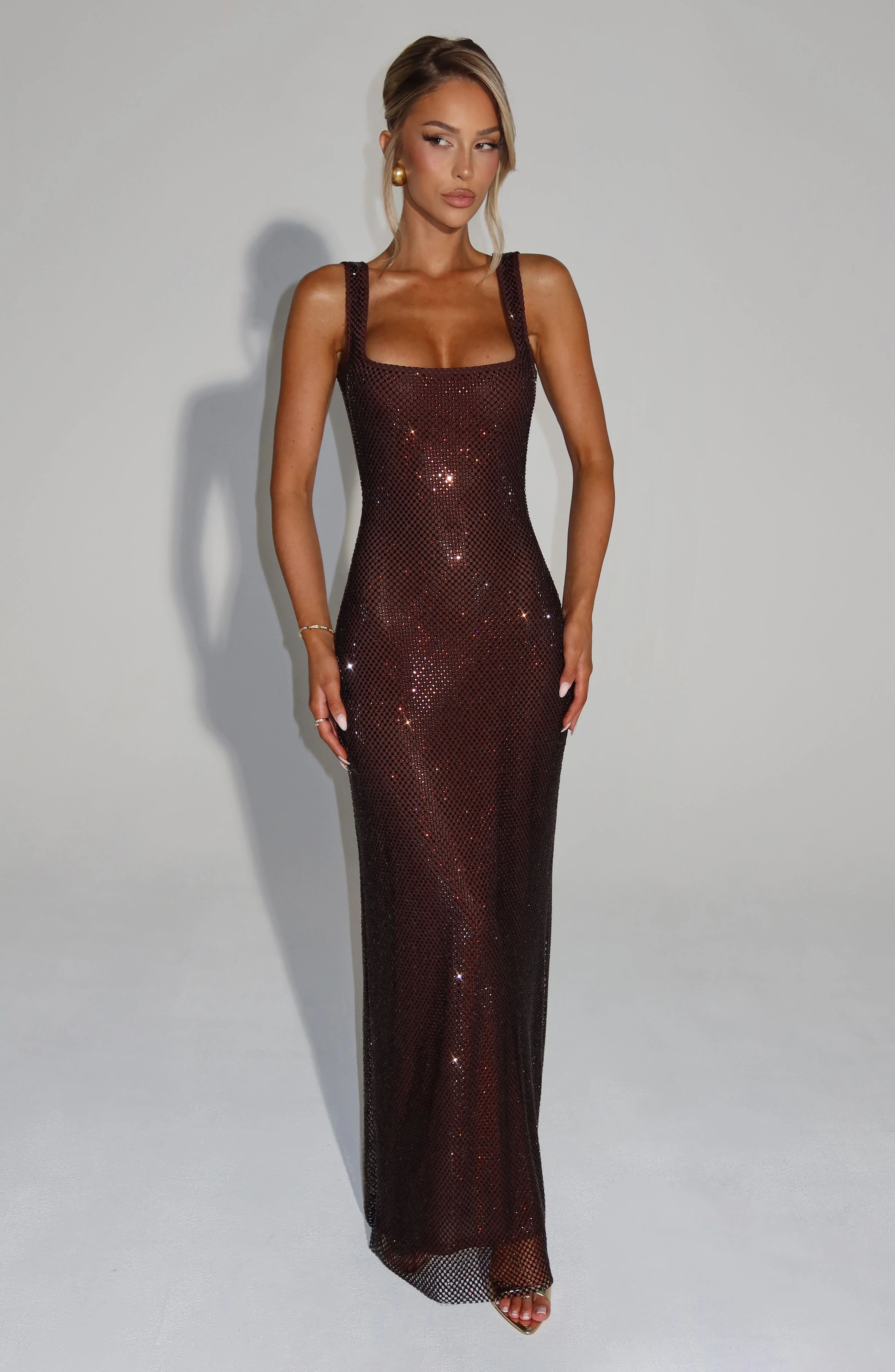 Petra Maxi Dress - Plum Brown