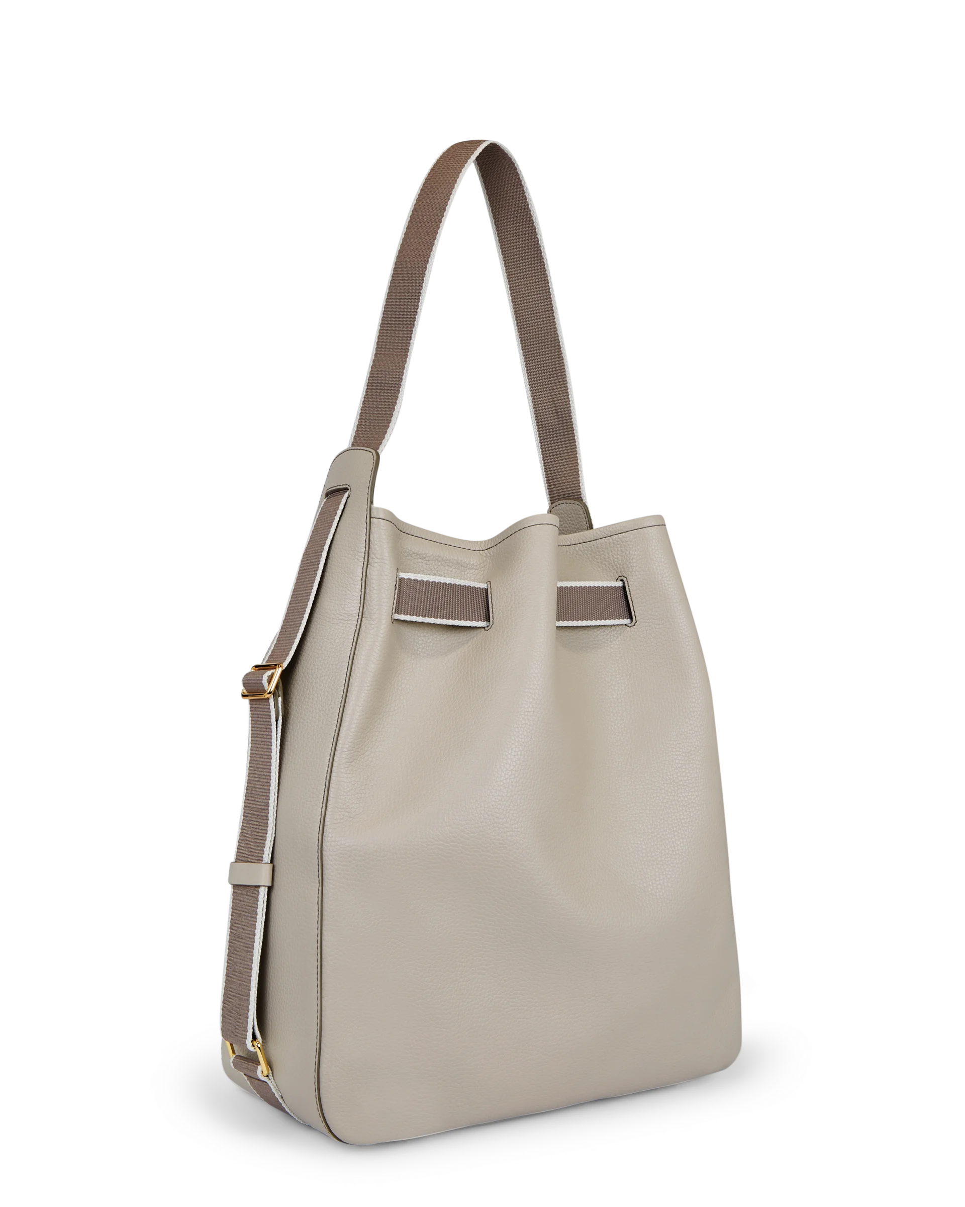 ECCO Sail Bag Hobo-Tasche aus Leder Beige 45X36X15 cm