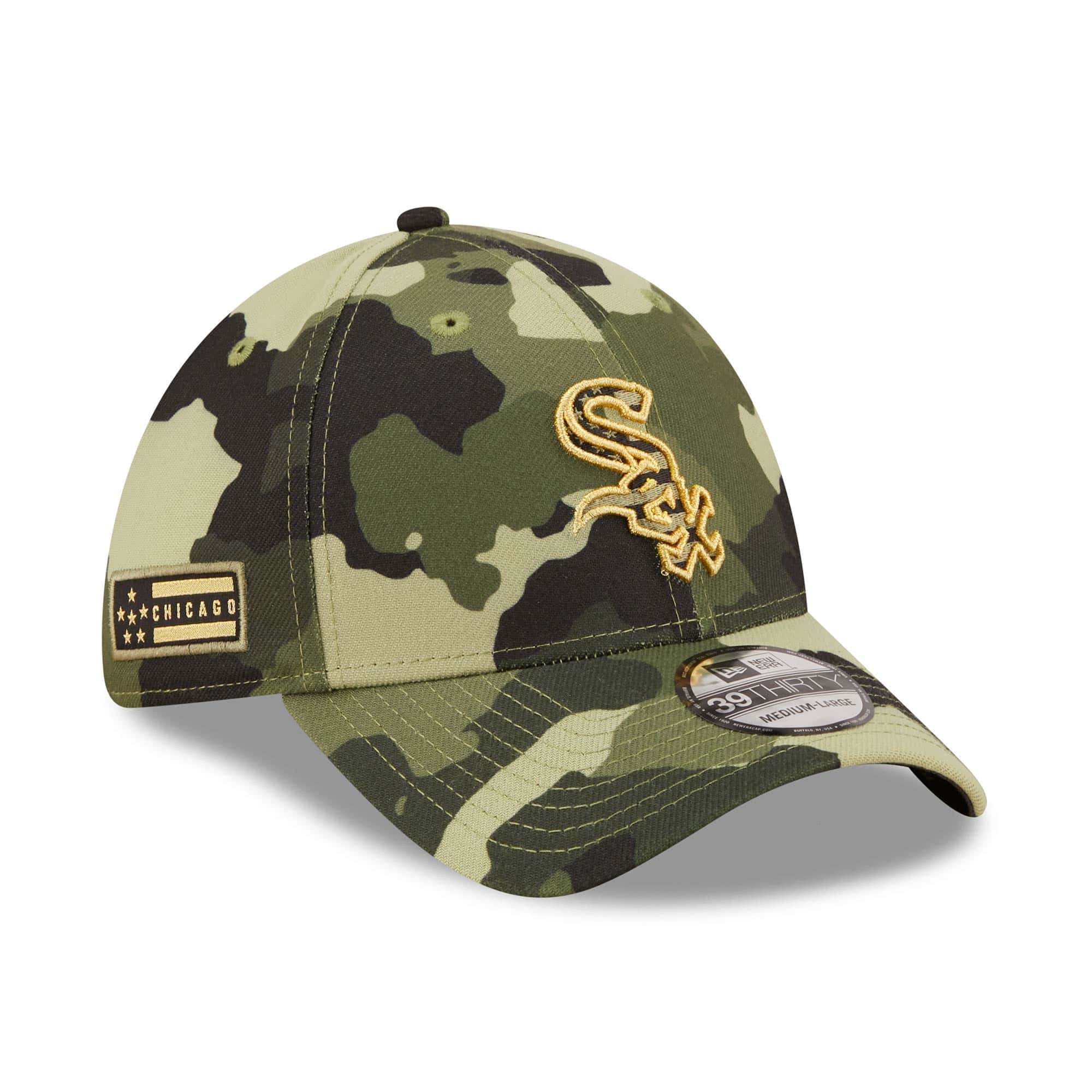Chicago White Sox 2022 MLB Armed Forces New Era 39THIRTY Flex Cap