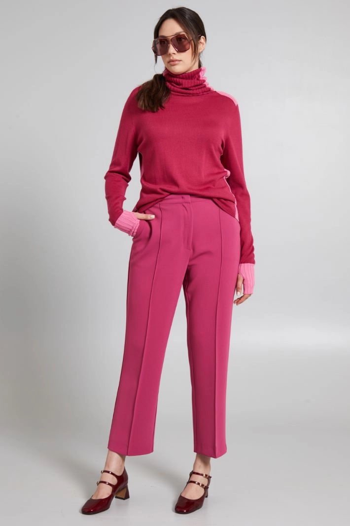 Cady pleated trousers - RASPBERRY