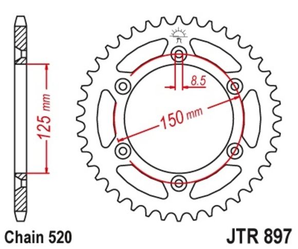 Couronne JT. Acier Standard - 520 43 dentsRef : JTC01875A / 1075527013