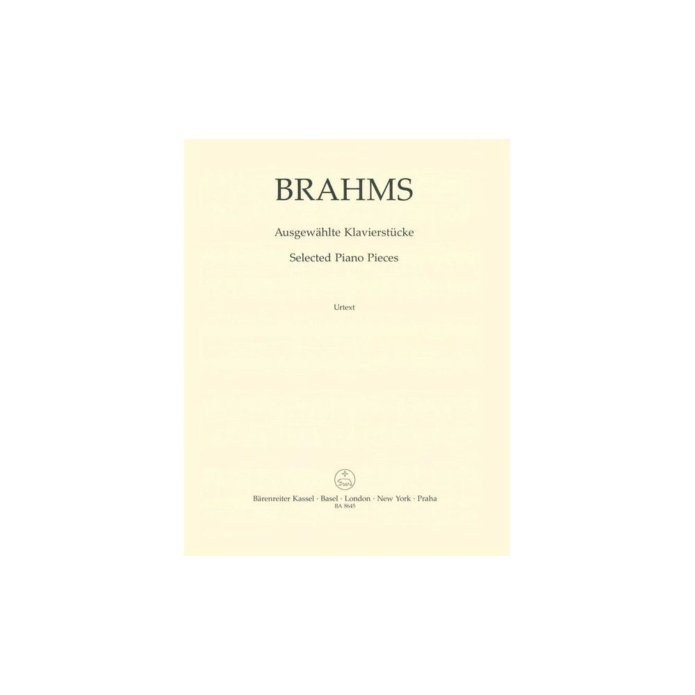 Bärenreiter Brahms Ausgewählte Klavier – Thomann Ireland