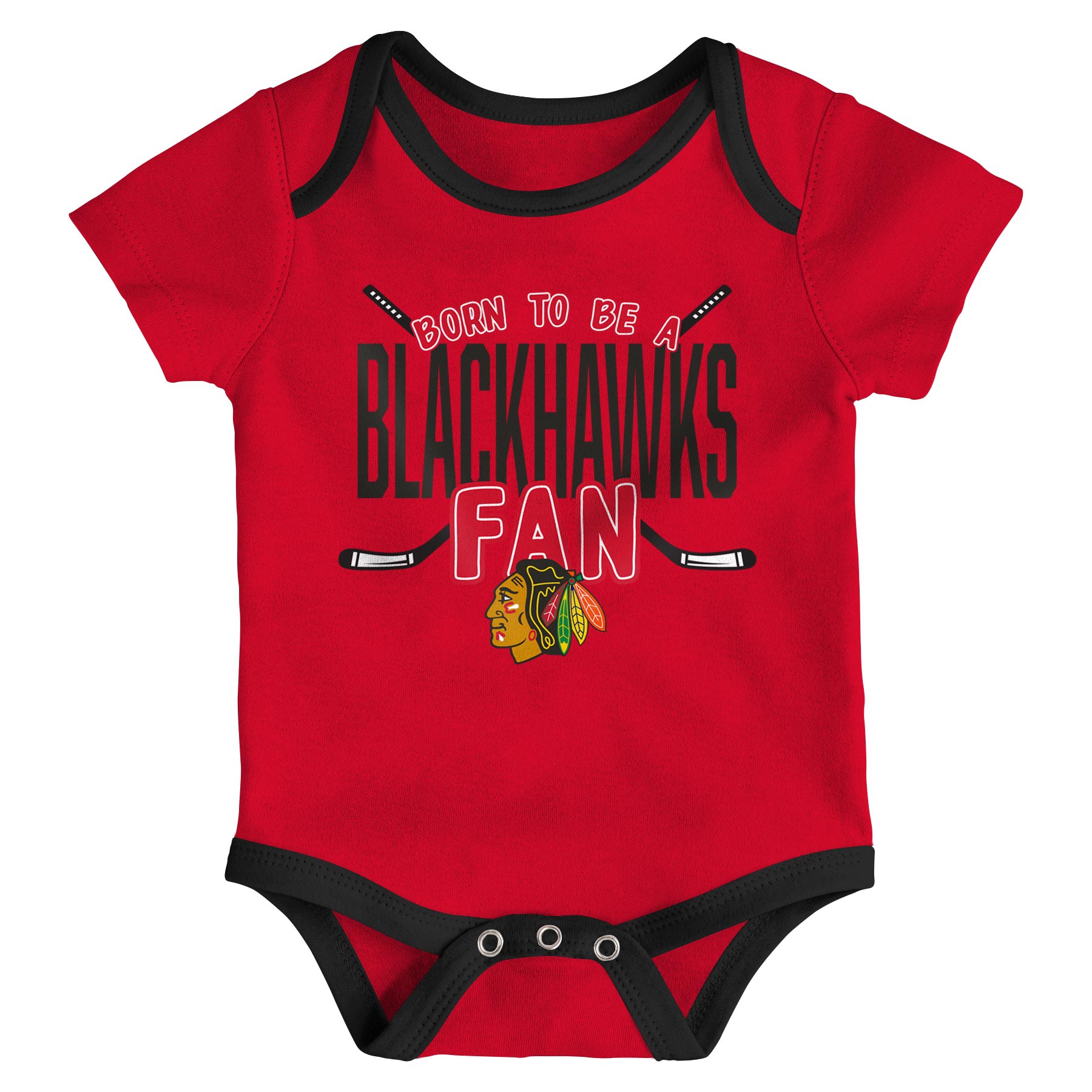 Chicago Blackhawks Game Time NHL Baby Bodysuit Set (3-Piece)
