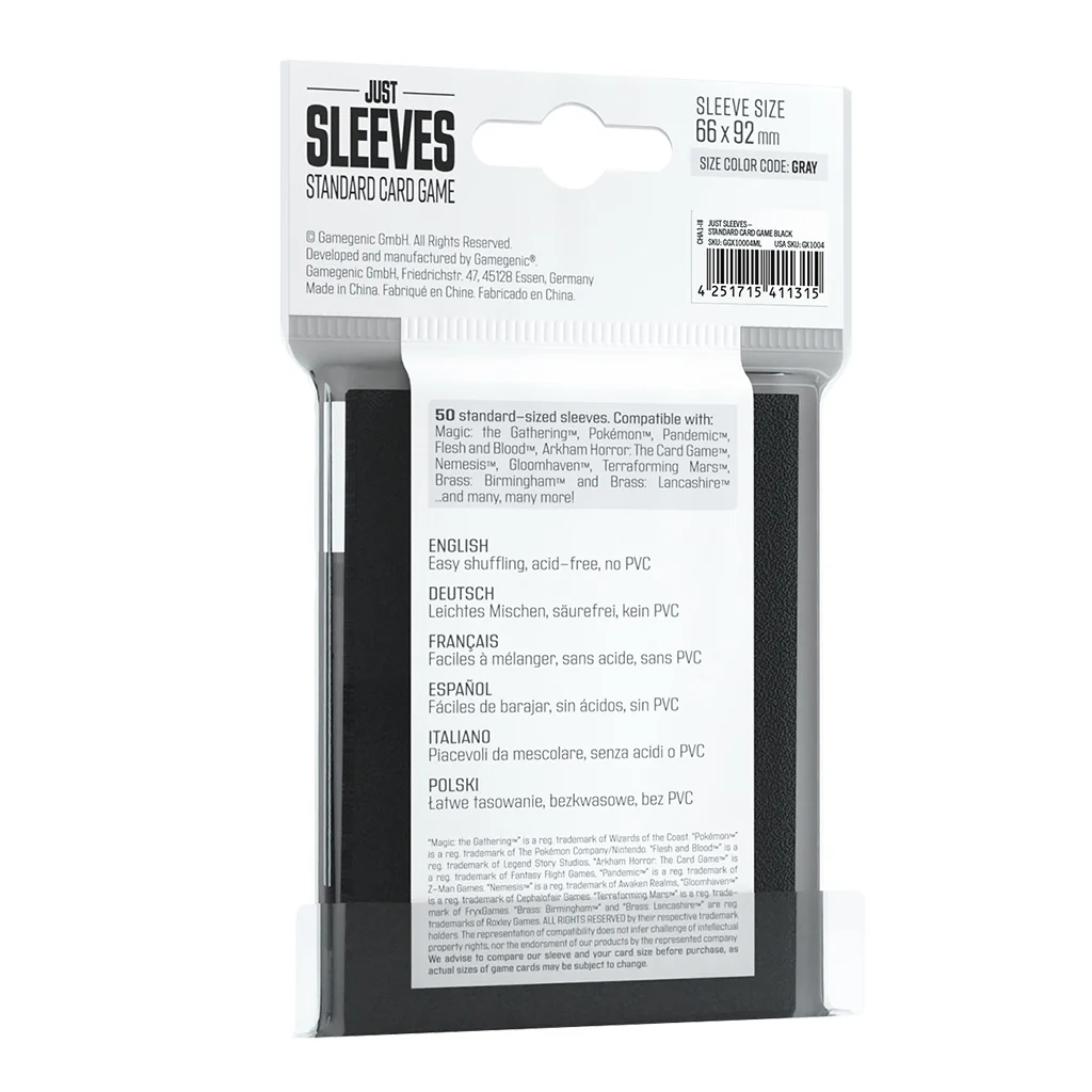 Just Sleeves - Standard Card Game Black