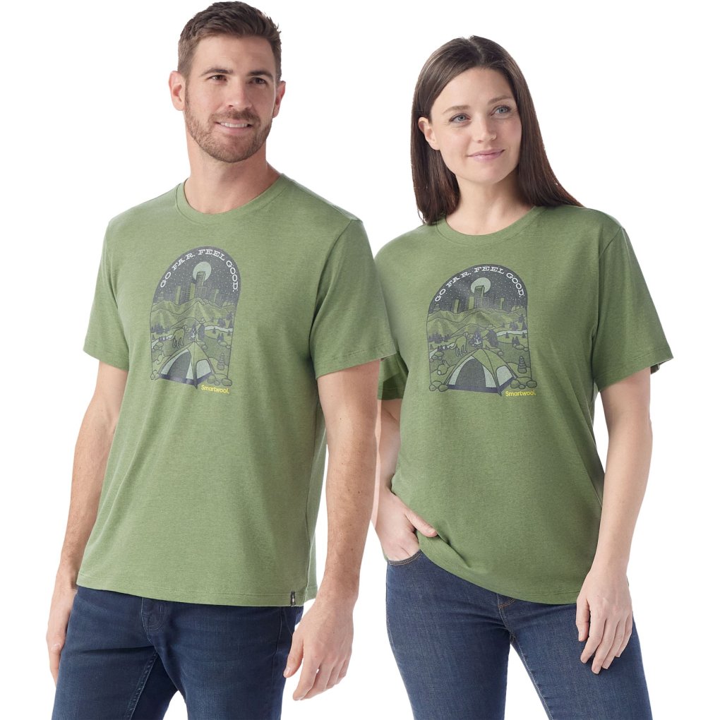 SmartWool Streets to Peaks Graphic Short Sleeve Tee Unisex - N06 fern green