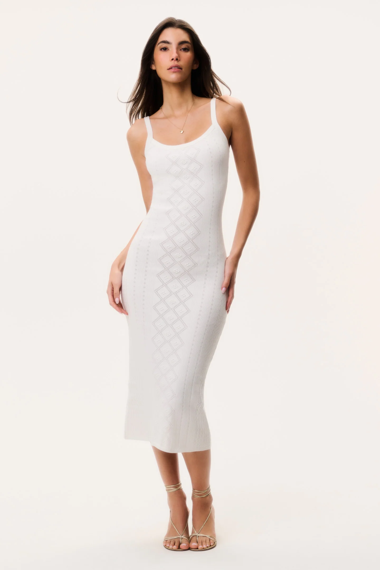 Opalina Cotton Pointelle Midi Dress