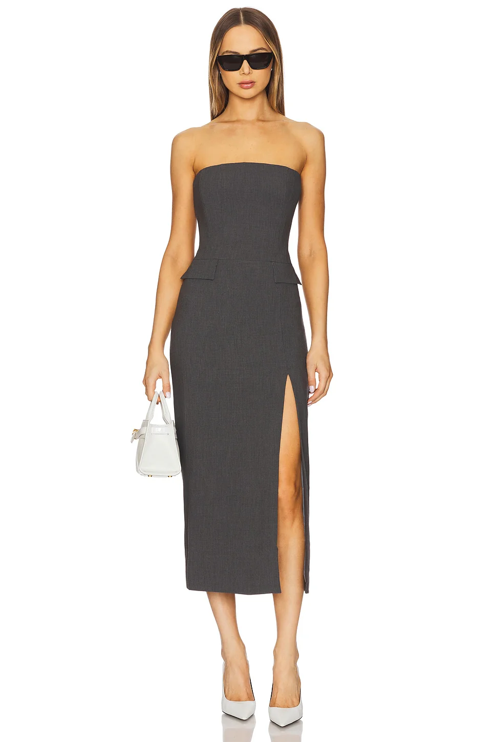 x REVOLVE Nikki Strapless Midi Dress