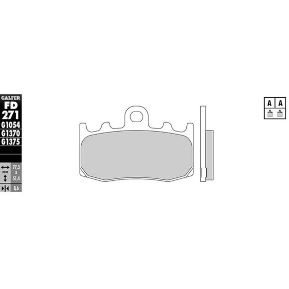 Galfer Sinter Front Sintered Metal brake pads (Special ABS depending on model)Ref: FD271G1054