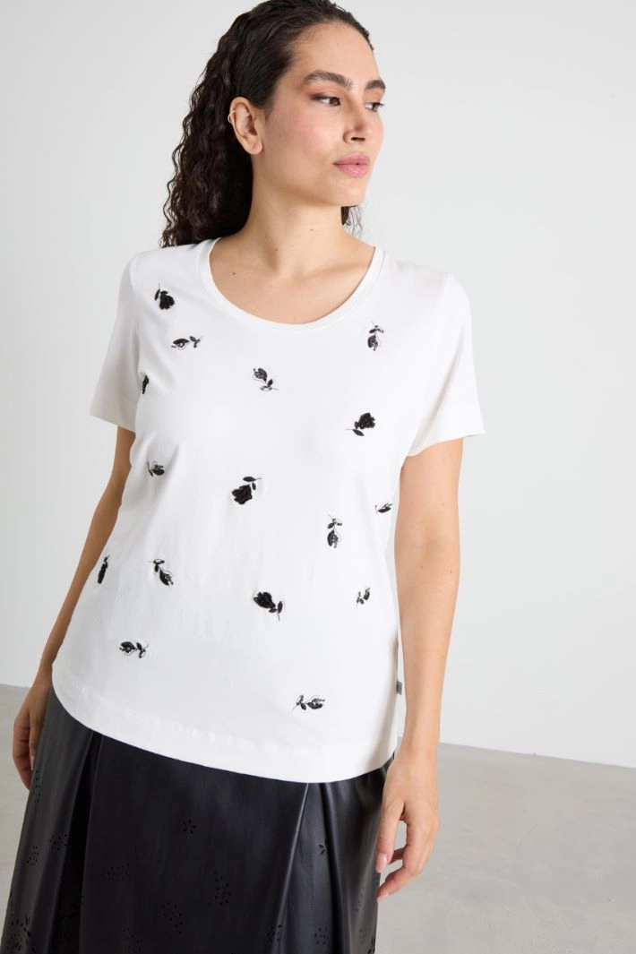 Printed jersey T-shirt - WHITE