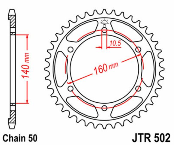 Crown JT. Standard steel 502 - 530Ref: Jtc00118A / 1075074002