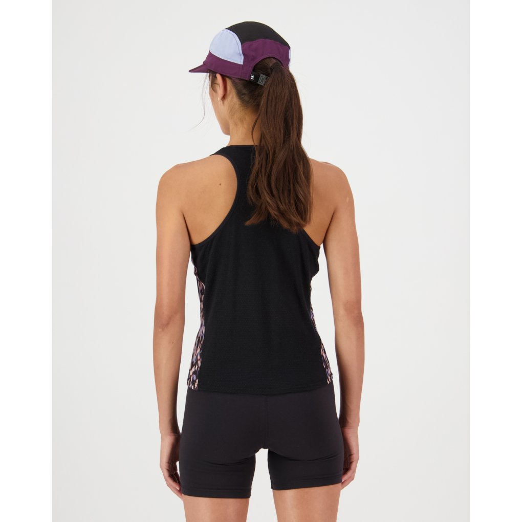 Mons Royale Bella Merino Tank Women - rock leopard / black