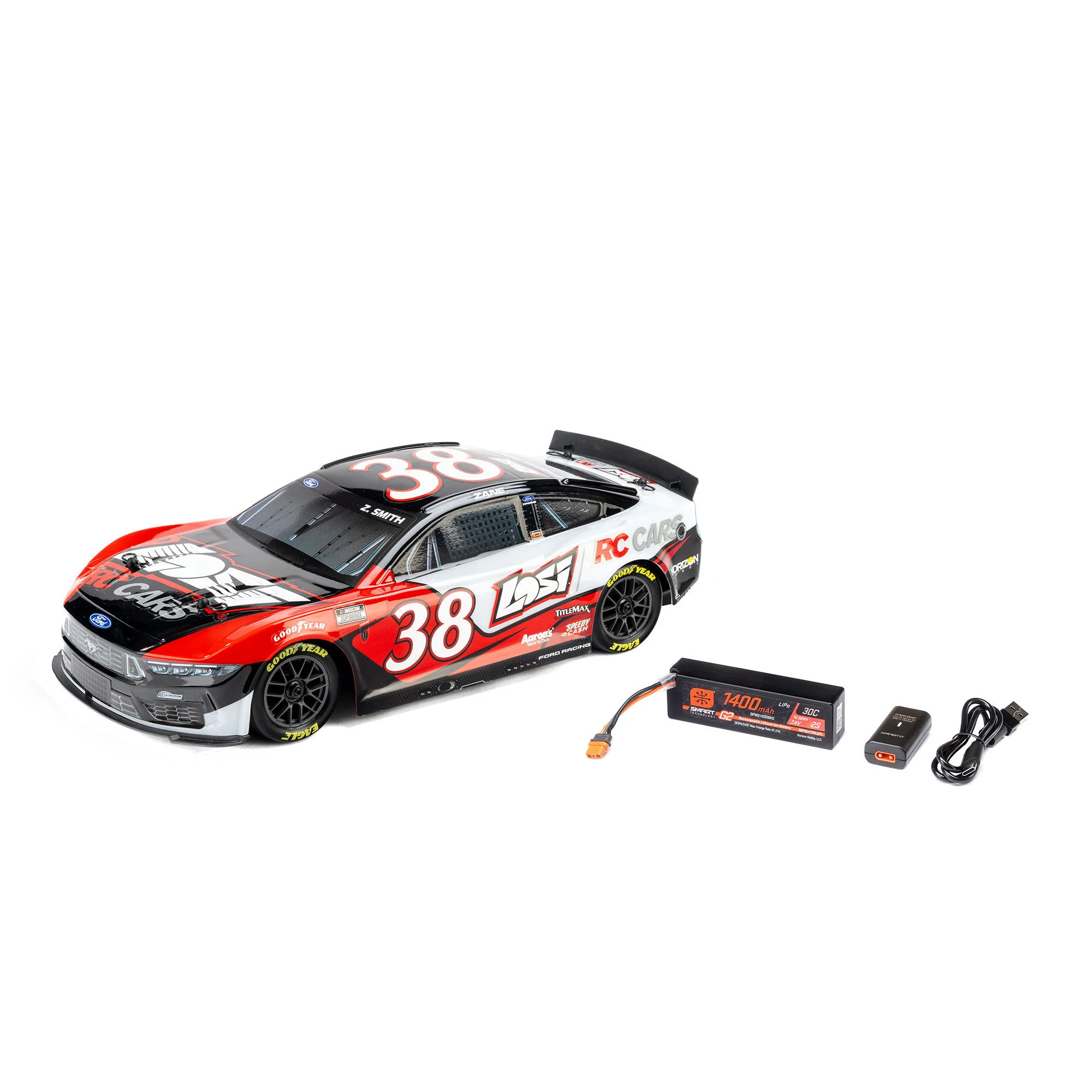 1/12 NASCAR RC Race Car Zane Smith No. 38 2026 Losi Ford Mustang Losi Arrma LOS1122638