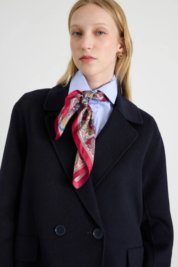 Silk twill scarf - FUCHSIA