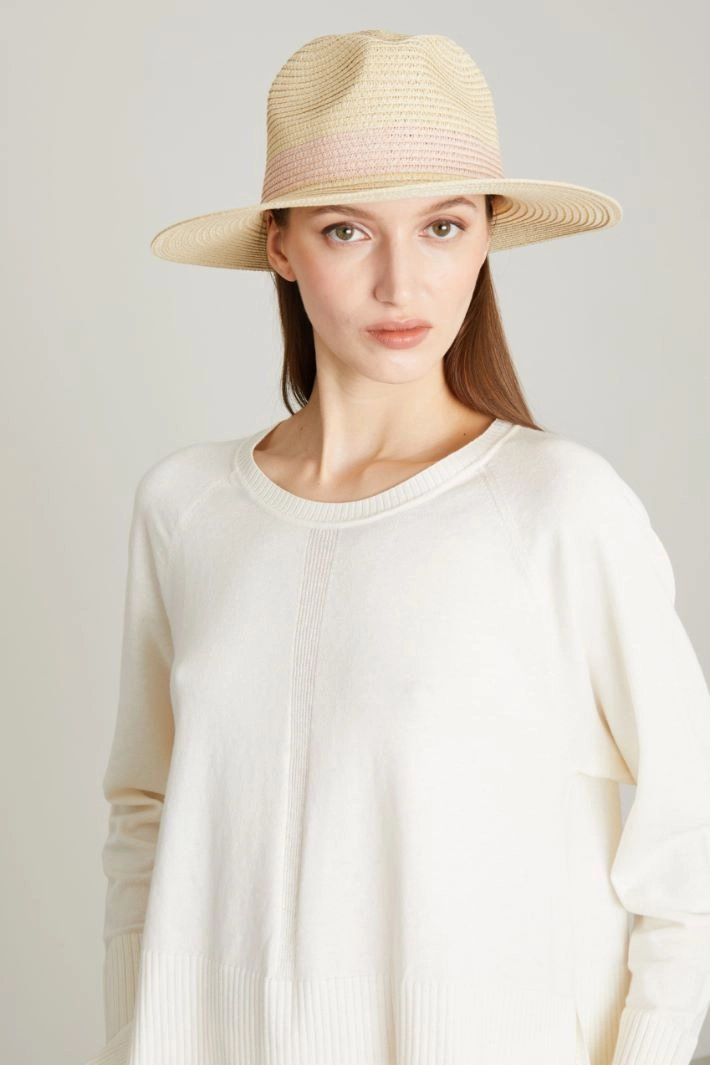 Wide brimmed hat - BEIGE PINK