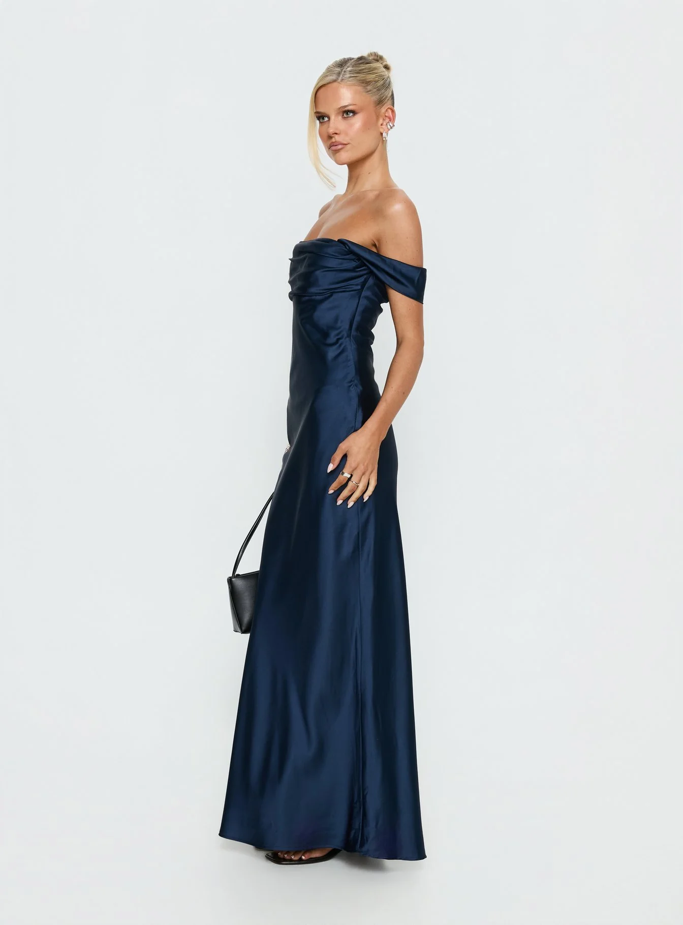 Azura Off The Shoulder Maxi Dress Navy