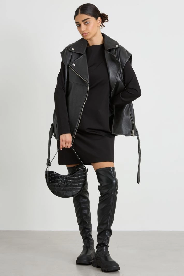 Cut-out jersey dress - BLACK