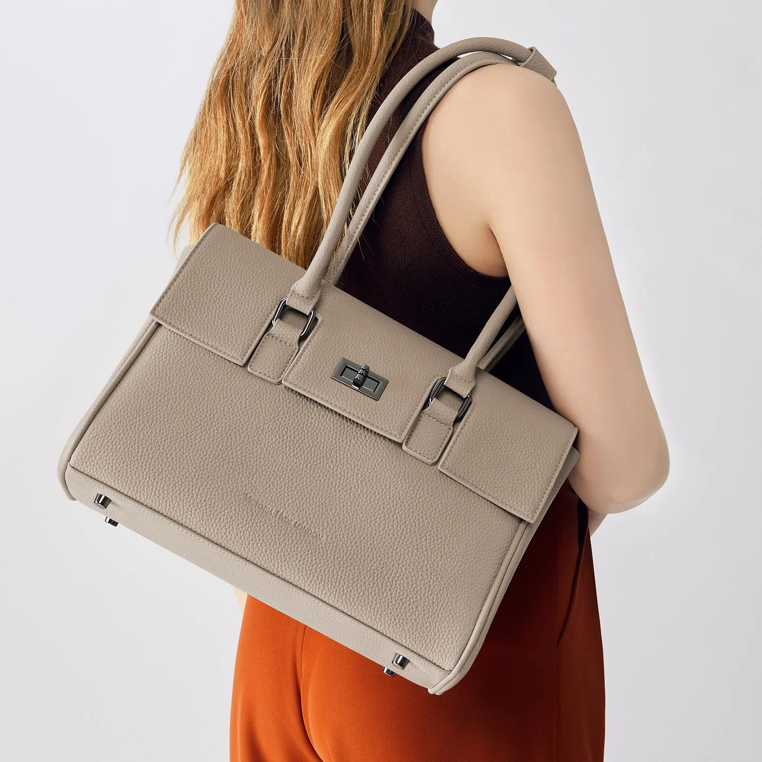 Business & Laptop Handbag Jolene Small Beige